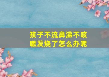 孩子不流鼻涕不咳嗽发烧了怎么办呢