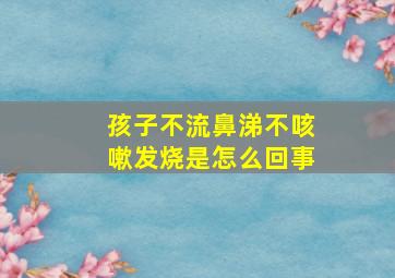 孩子不流鼻涕不咳嗽发烧是怎么回事