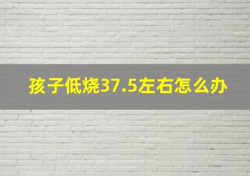 孩子低烧37.5左右怎么办