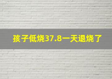 孩子低烧37.8一天退烧了