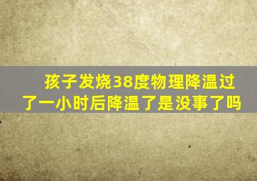 孩子发烧38度物理降温过了一小时后降温了是没事了吗