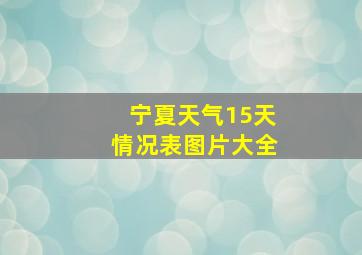 宁夏天气15天情况表图片大全