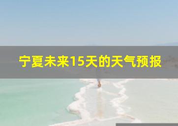 宁夏未来15天的天气预报