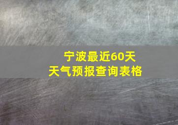 宁波最近60天天气预报查询表格