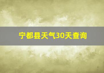 宁都县天气30天查询