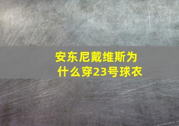 安东尼戴维斯为什么穿23号球衣