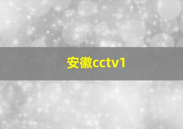 安徽cctv1