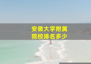 安徽大学附属院校排名多少