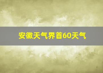 安徽天气界首60天气