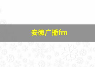 安徽广播fm