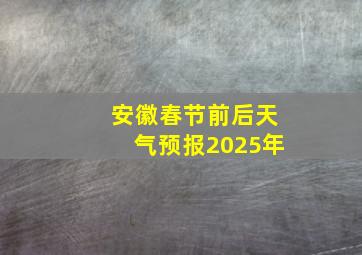 安徽春节前后天气预报2025年