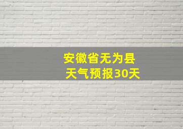 安徽省无为县天气预报30天