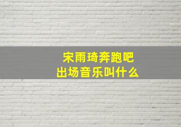 宋雨琦奔跑吧出场音乐叫什么