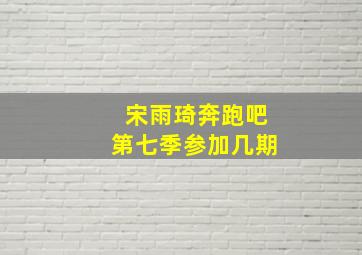 宋雨琦奔跑吧第七季参加几期