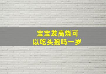 宝宝发高烧可以吃头孢吗一岁