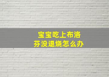 宝宝吃上布洛芬没退烧怎么办