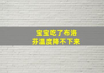 宝宝吃了布洛芬温度降不下来