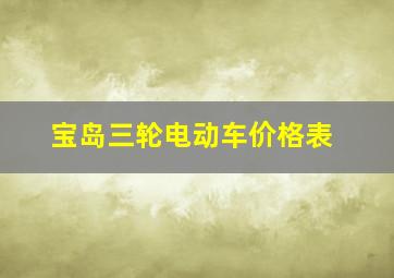 宝岛三轮电动车价格表