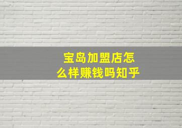 宝岛加盟店怎么样赚钱吗知乎