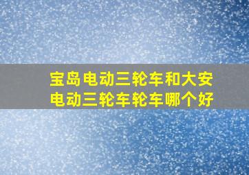 宝岛电动三轮车和大安电动三轮车轮车哪个好