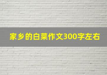 家乡的白菜作文300字左右