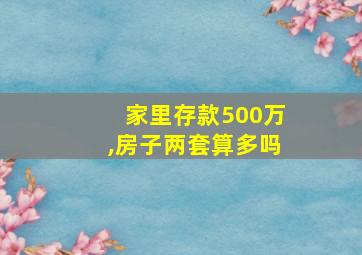 家里存款500万,房子两套算多吗