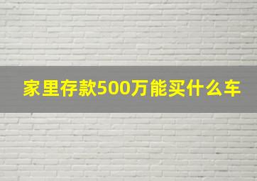 家里存款500万能买什么车