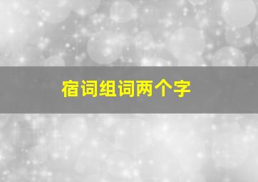 宿词组词两个字