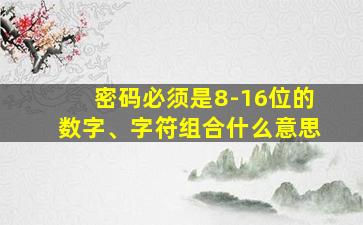 密码必须是8-16位的数字、字符组合什么意思