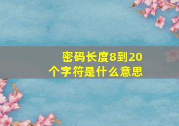 密码长度8到20个字符是什么意思