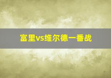 富里vs维尔德一番战