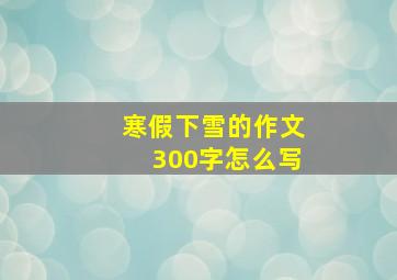 寒假下雪的作文300字怎么写