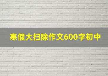 寒假大扫除作文600字初中