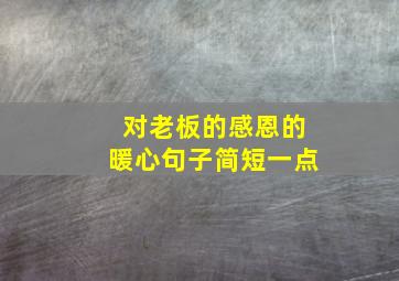 对老板的感恩的暖心句子简短一点