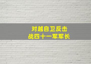 对越自卫反击战四十一军军长