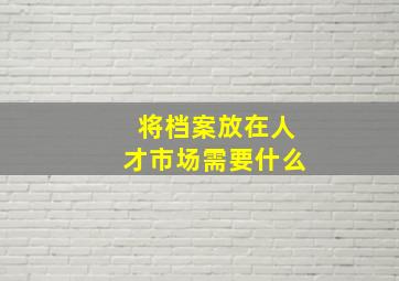 将档案放在人才市场需要什么