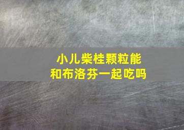 小儿柴桂颗粒能和布洛芬一起吃吗