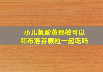 小儿氨酚黄那敏可以和布洛芬颗粒一起吃吗