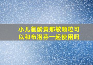 小儿氨酚黄那敏颗粒可以和布洛芬一起使用吗