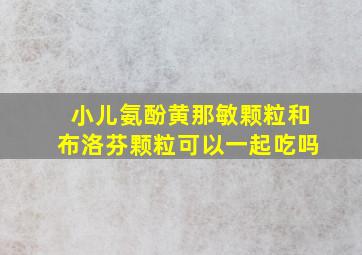 小儿氨酚黄那敏颗粒和布洛芬颗粒可以一起吃吗