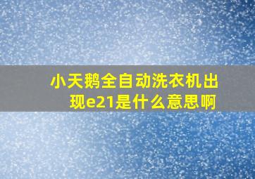 小天鹅全自动洗衣机出现e21是什么意思啊