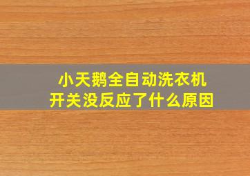 小天鹅全自动洗衣机开关没反应了什么原因