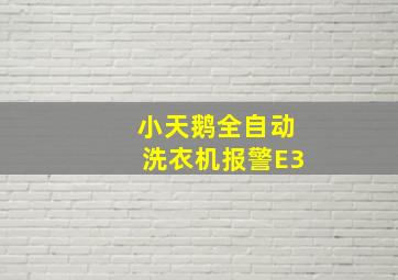 小天鹅全自动洗衣机报警E3