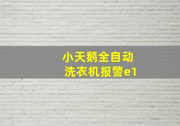 小天鹅全自动洗衣机报警e1