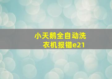 小天鹅全自动洗衣机报错e21