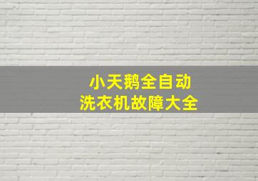 小天鹅全自动洗衣机故障大全