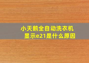 小天鹅全自动洗衣机显示e21是什么原因