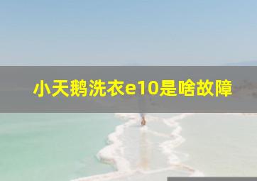 小天鹅洗衣e10是啥故障