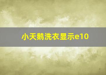 小天鹅洗衣显示e10