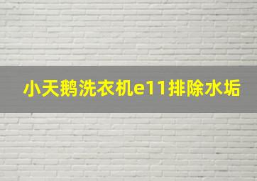 小天鹅洗衣机e11排除水垢